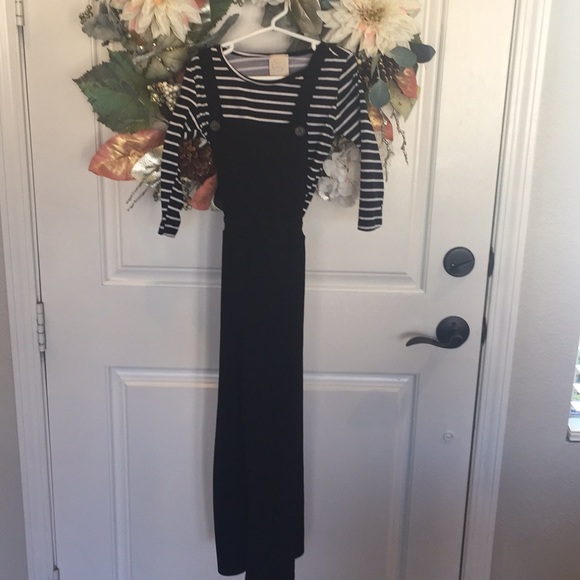 Overalls with striped shirt. - Picture 2 of 3